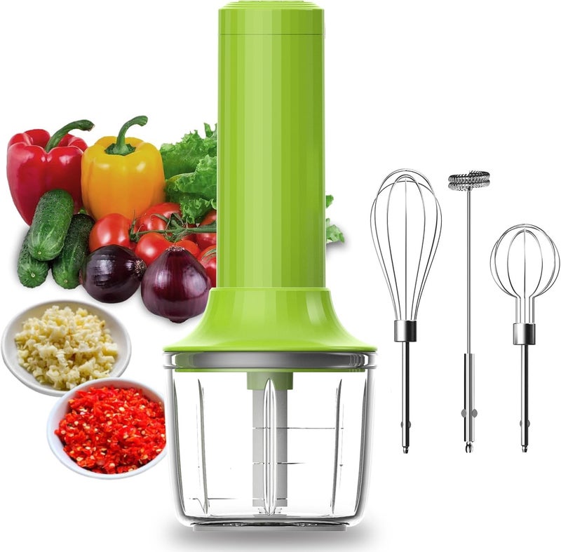 PowCube 4-in-1 Cordless Hand Mixer with Whisk and Forther Wand,Electric Whisk, Milk Frother, Handheld Frother, hisker, Stirrers Electric,Coffee Frother,Food Chopper, Baby Food Maker,4-Speed, 10Oz - Image 1